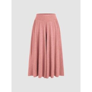 Cider Solid Jersey Middle Waist Ruffle Pocket Wide Leg Pink Trousers Plus 4X NWT